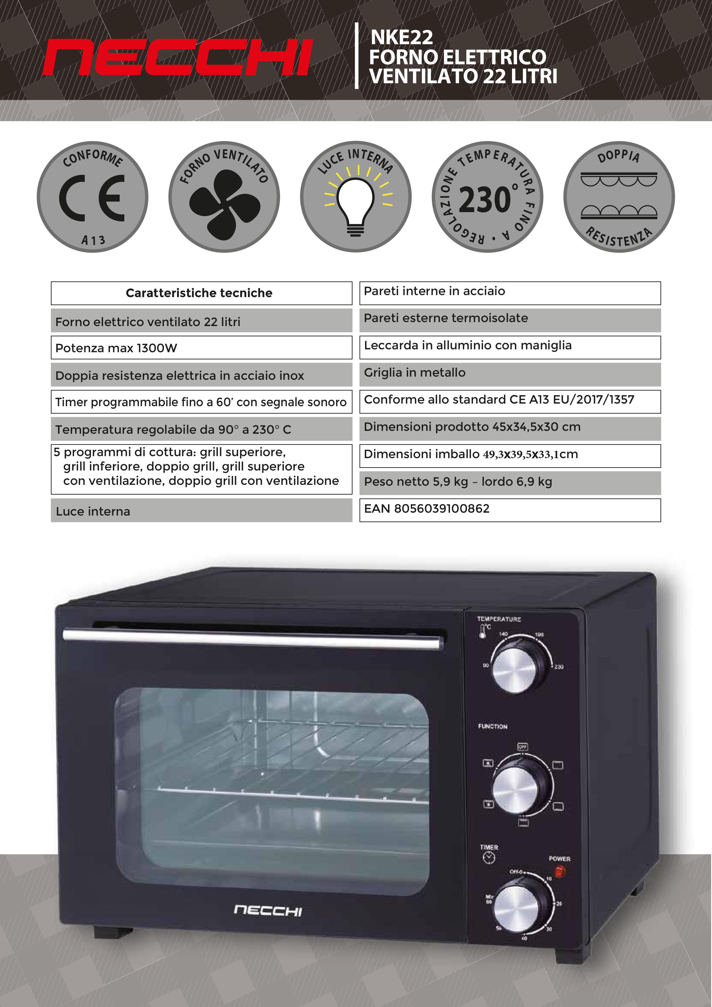 Forno Necchi NKE22 - Necchi Shop Online