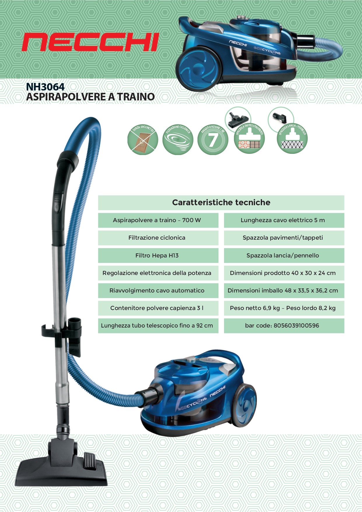 Aspirapolvere Necchi NH3064 - Necchi Shop Online