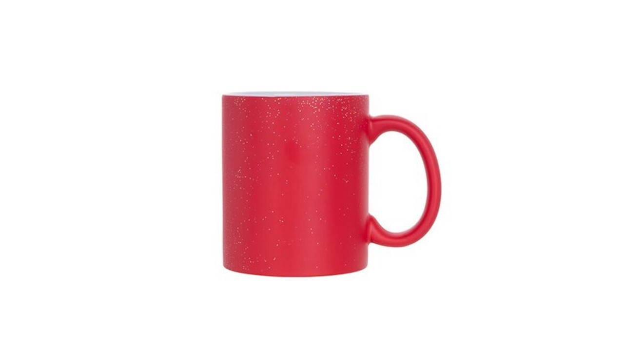 Tazza Magica Rossa opaca Glitter in ceramica 330ml - Necchi Shop Online