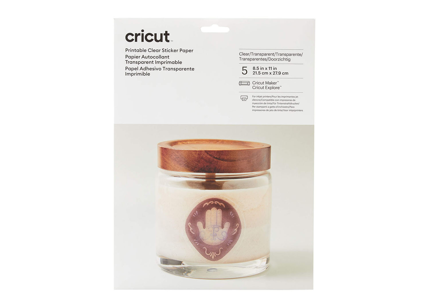 Cricut Carta Adesiva Stampabile Trasparente 5 fogli - Necchi Shop Online