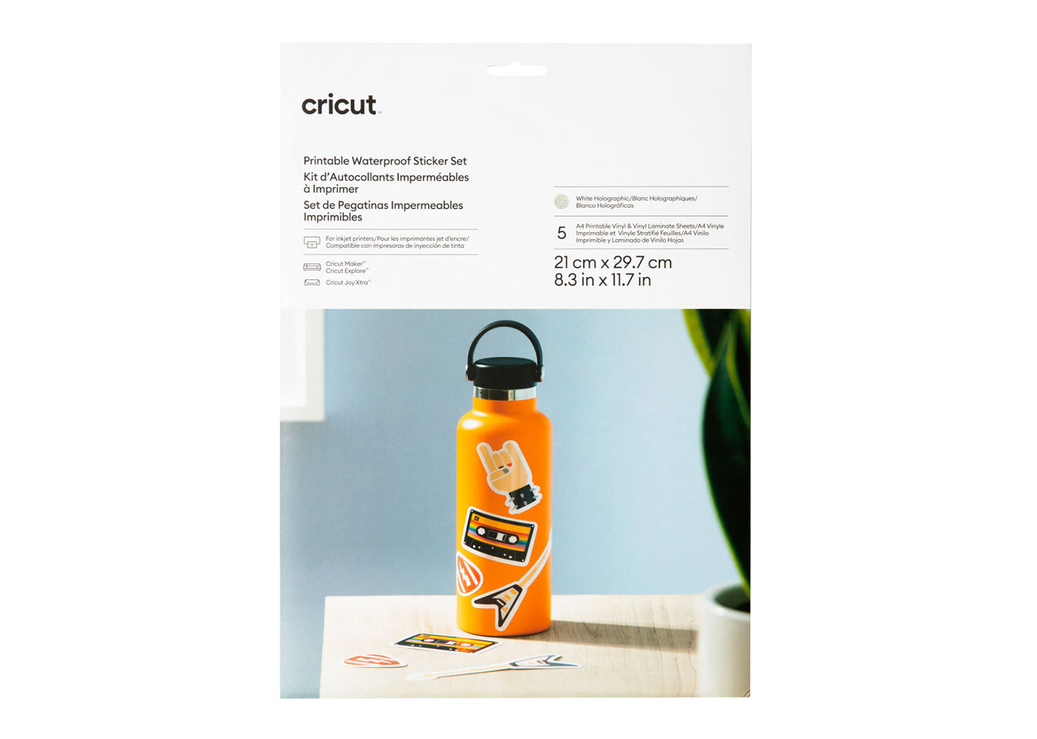 Cricut Adesivi Impermeabili e Stampabili formato A4 Bianco Olografico 5  fogli - Necchi Shop Online