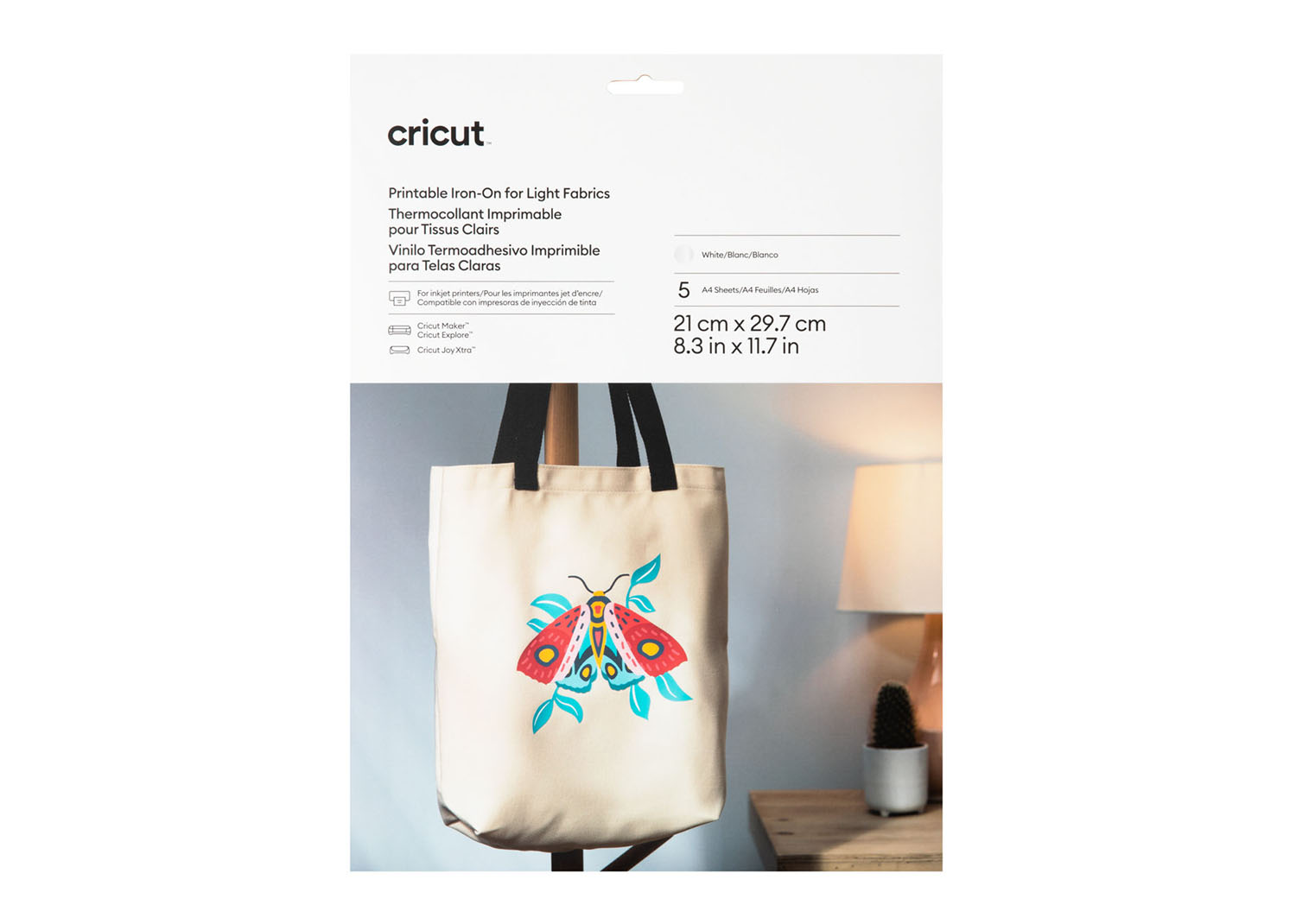 Cricut Termovinile Stampabile per Tessuti Chiari formato A4 5 fogli -  Necchi Shop Online
