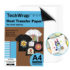 Teckwrap Carta Transfer Inkjet per Tessuti Chiari e Scuri Bianco Opaco 15pz Formato A4