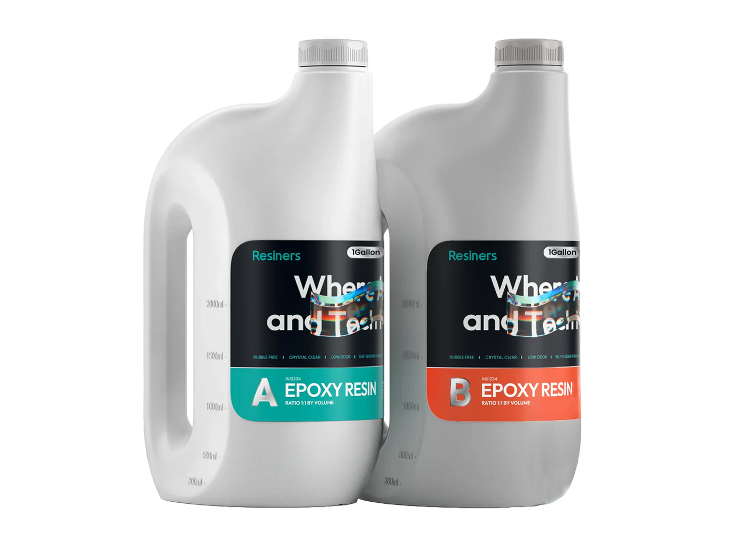 Resiners Resina epossidica trasparente 2 flaconi da 1,9L con dosatore