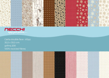Necchi Carta Double Face 200g 10 pz assortiti 30,5cm×30,5 cm