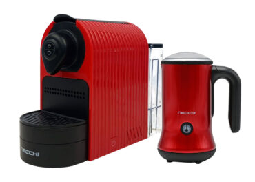 Kit Colazione Necchi con Macchina Caffè NEM-201 e Cappuccinatore Elettrico 3 in 1