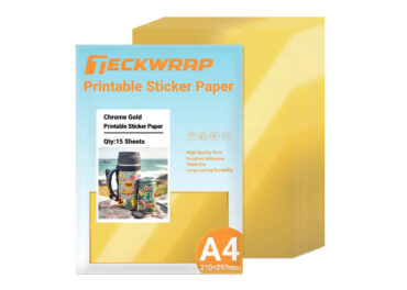 Teckwrap Carta adesiva stampabile Oro A4 15pz