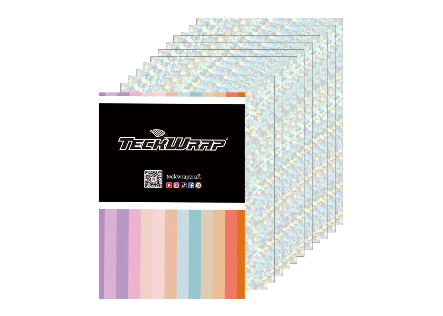 Teckwrap Laminato Olografico Fiori di Vetro 15 fogli