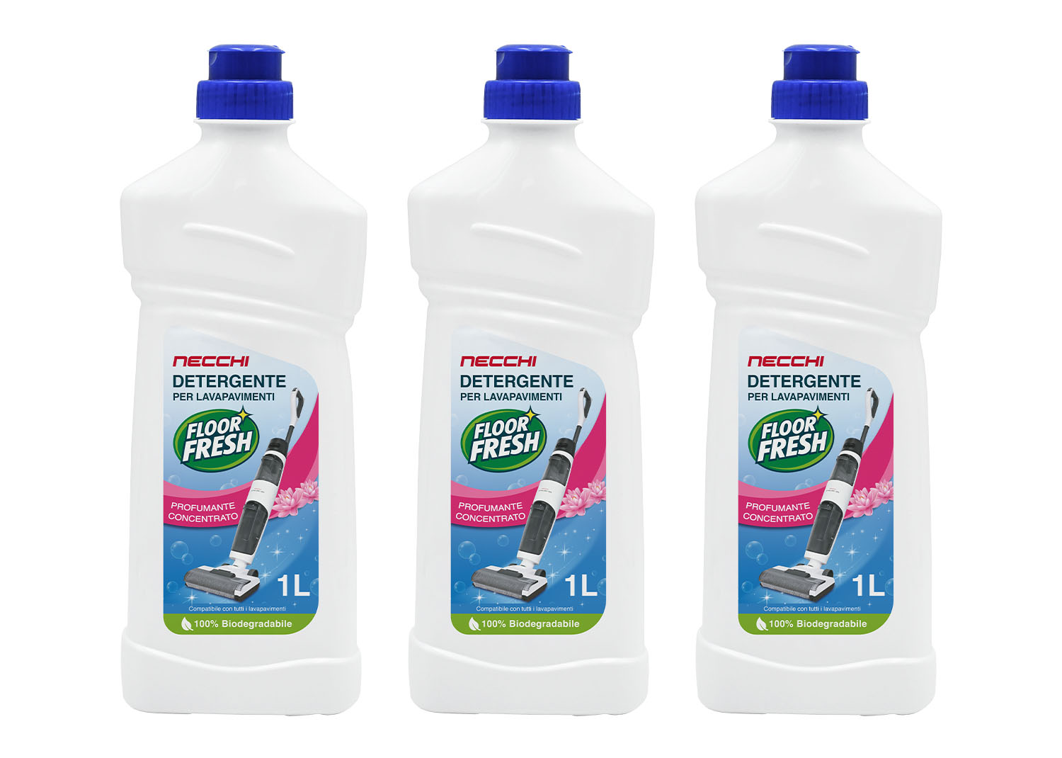 Bundle Necchi Floor Fresh Detergente profumante concentrato per lavapavimenti 1L 3pz