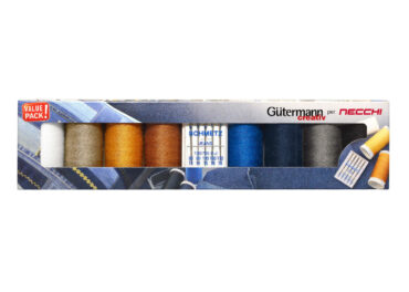 Gutermann x Necchi Denim-Box con 8 bobine Denim e aghi per cucire Jeans Schmetz